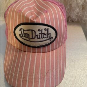 Von Dutch Pink Striped Kids Cap